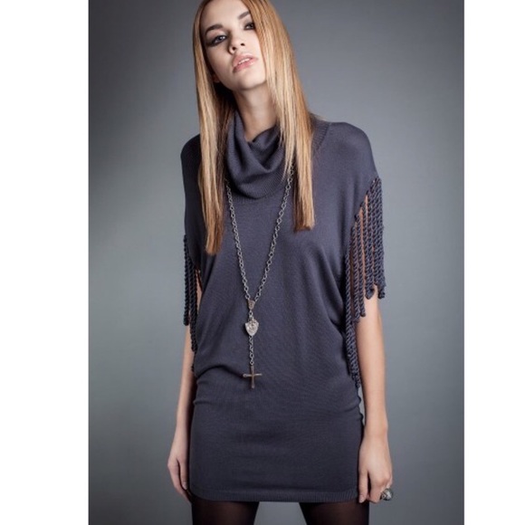 Sheri Bodell Camel Rope Fringe Sweater Tunic - Picture 5 of 5